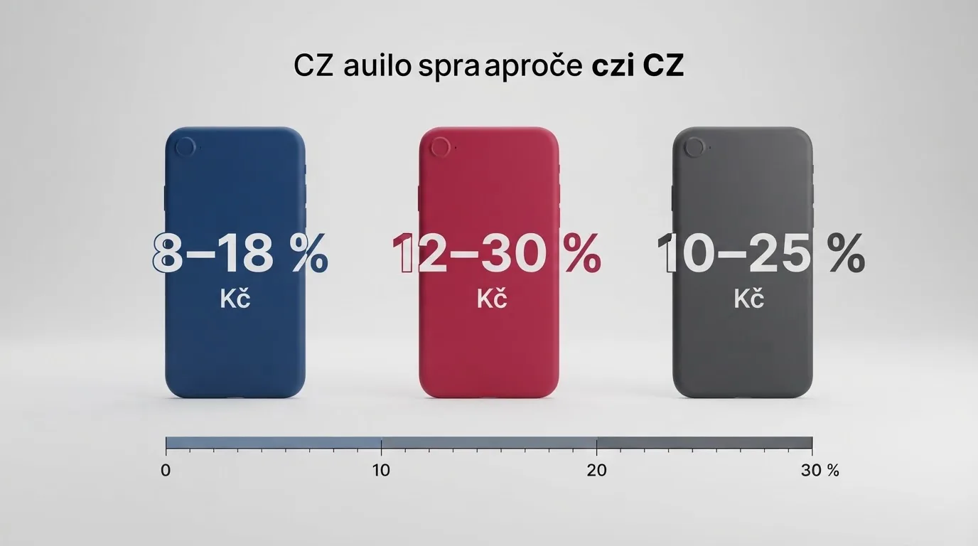 Infografika srovnávající tři loga mobilních operátorů (O2, Vodafone, T-Mobile) a procentuální přirážky k SMS vkladu